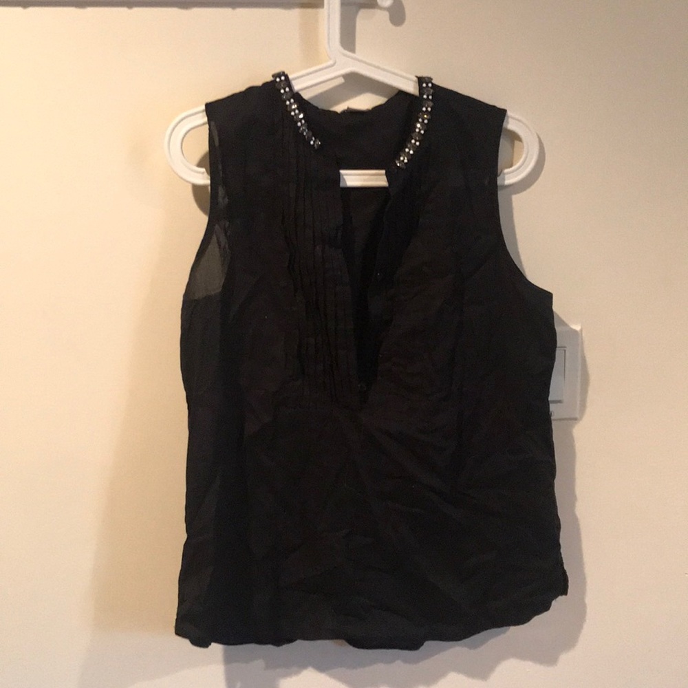 JCrew - Black jeweled sleeveless top - size 6